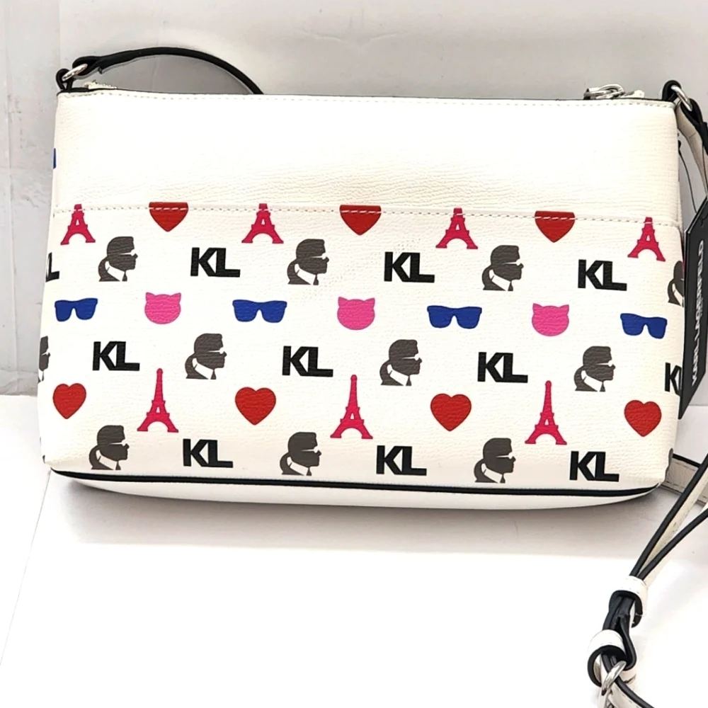Karl Lagerfeld Paris Adele Multi-Color Logo Women's Crossbody Purse